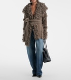 The Attico Fringed wool and cashmere-blend cardigan