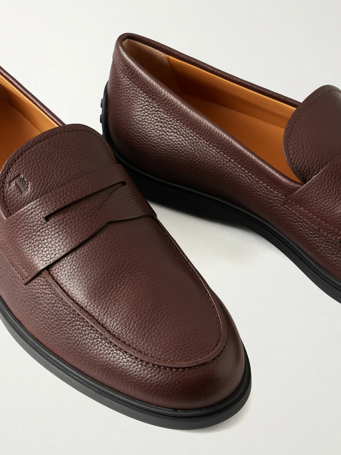 Tod's - Full-Grain Leather Penny Loafers - Brown