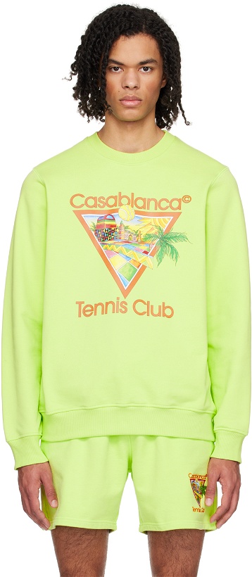 Photo: Casablanca Green 'Afro Cubism Tennis Club' Sweatshirt
