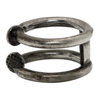 Guidi Silver Nail Double Ring