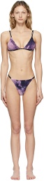 Heron Preston Purple Washed Triangle Bikini