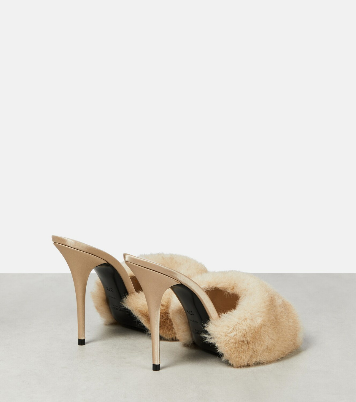 Saint Laurent - La 16 105 faux fur and leather mules