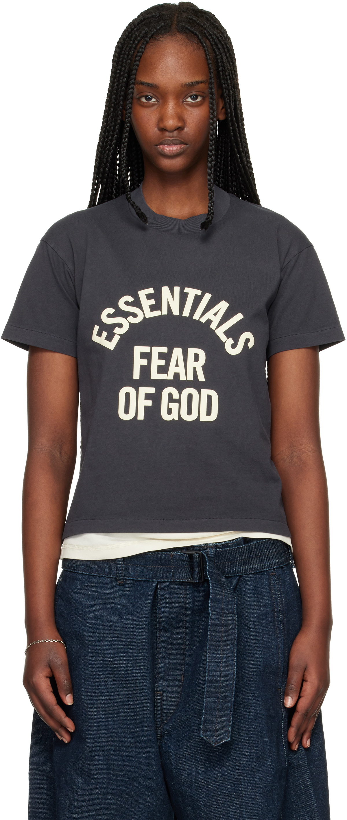 Fear of God ESSENTIALS Black Campus Classic Short Sleeve T-shirt