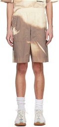 Stone Island Brown & Off-White Graphic Shorts