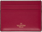 Valentino Garavani Pink Rockstud Card Holder