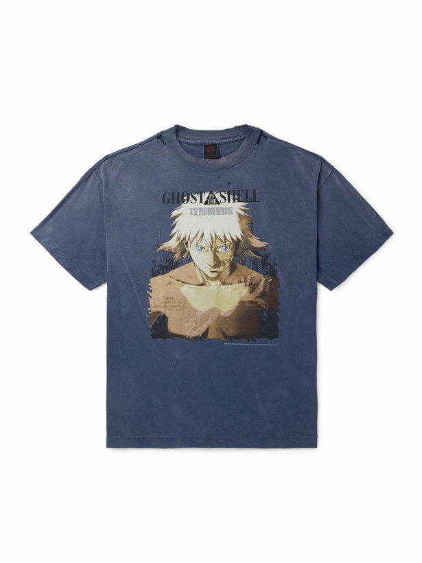 SAINT Mxxxxxx - LASTMAN Holy Ghost Earth Distressed Printed Cotton 