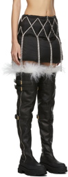 AREA Black Dingyun Zhang Edition Crystal Puffer Down Miniskirt