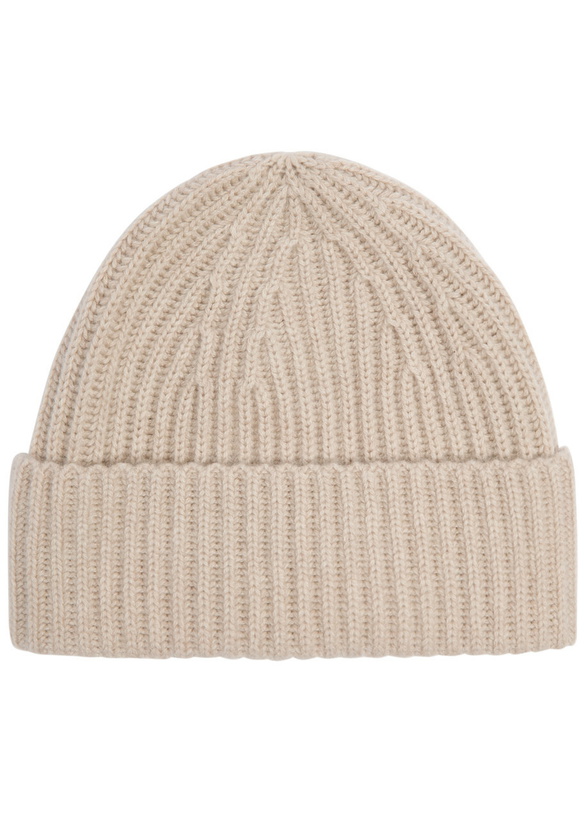 Photo: Lisa Yang Martigny Ribbed Cashmere Beanie - Sand - One Size