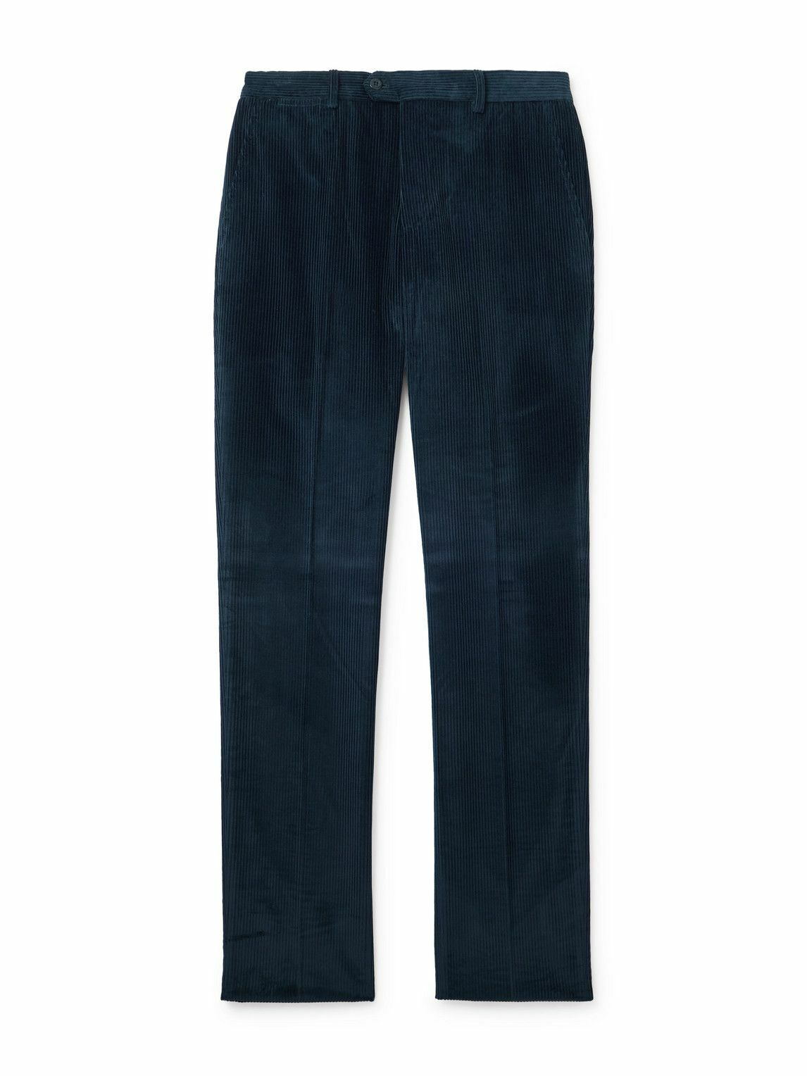 Rubinacci - Straight-Leg Cotton-Corduroy Trousers - Blue