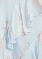 Loveshackfancy Rialto Floral-print Ruffled Chiffon Maxi Dress Blue