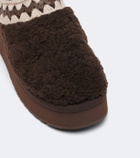 Mou Shearling platform mules