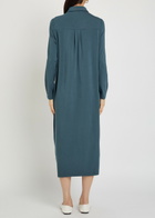 Eileen Fisher Stretch-jersey Midi Shirt Dress Blue