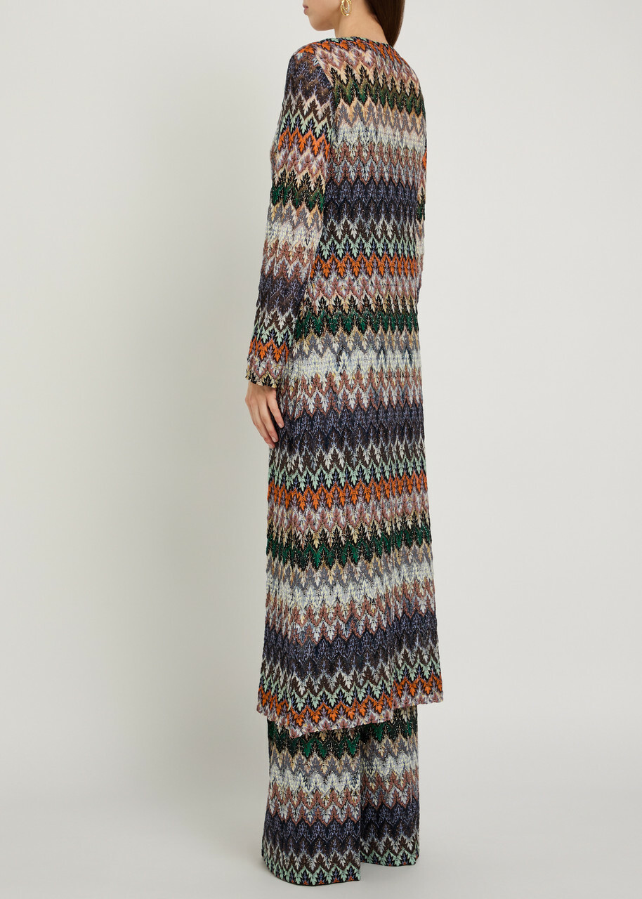 Missoni Chevron Fine-knit Shirt Cardigan Multicoloured