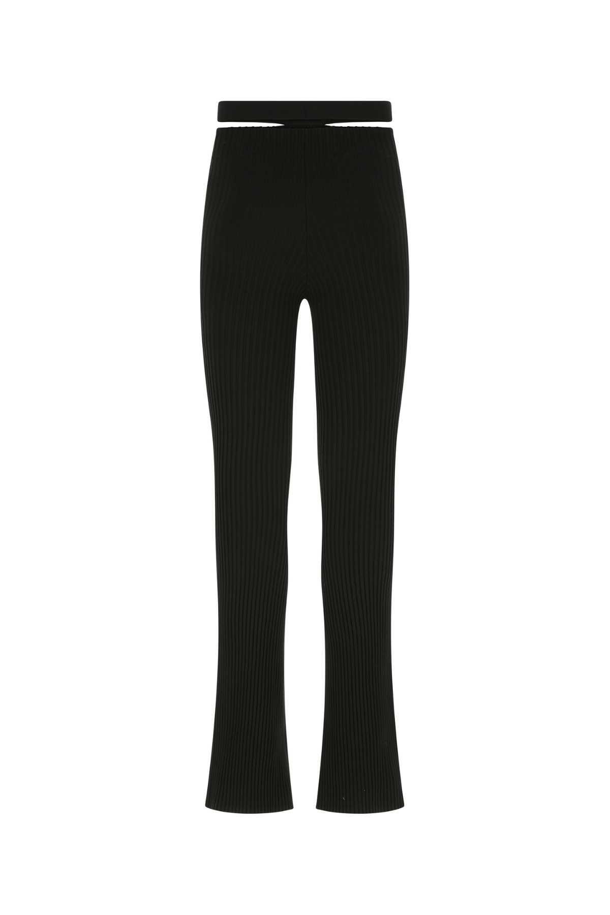 ANDREĀDAMO Black Stretch Viscose Blend Pant