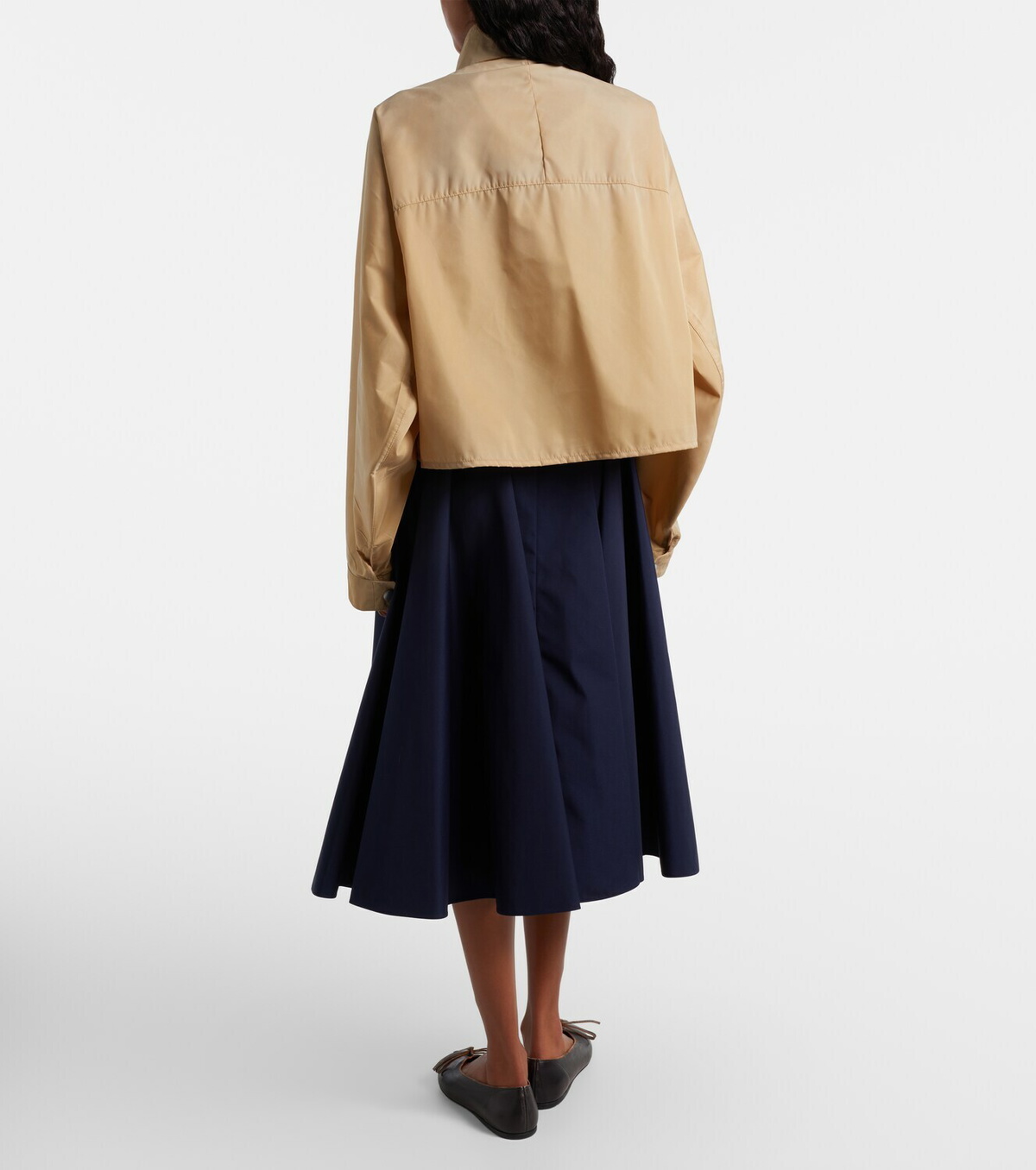 Prada Belted poplin midi skirt
