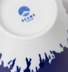 BY JAPAN - Beams Set of Three Printed Ceramic Nesting Bowls - Blue