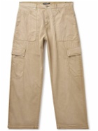 CHERRY LA - Wide-Leg Cotton-Twill Cargo Trousers - Brown