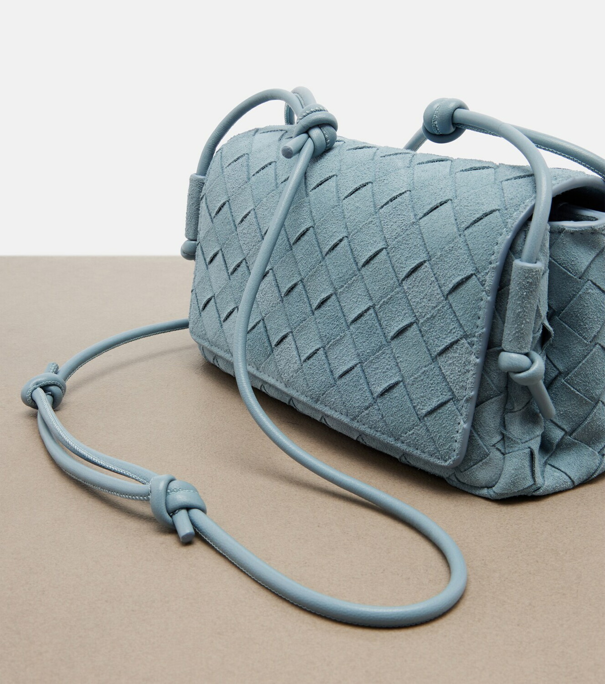 Bottega Veneta Notturno Intrecciato suede crossbody bag