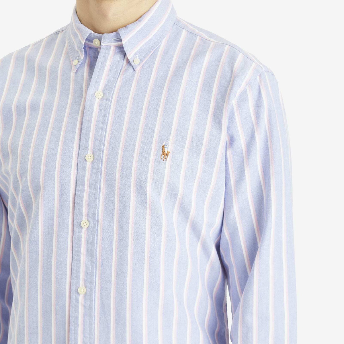 Polo Ralph Lauren Men's Custom Fit Stripe Shirt in 259A Blue