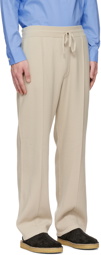 Solid Homme Beige Pinched Seam Lounge Pants
