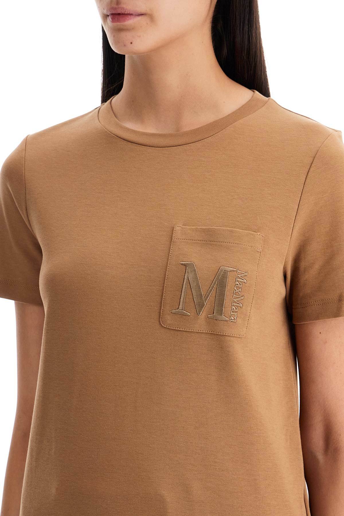 'S MAX MARA 'madera' embroidered pocket t-shirt Brown