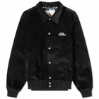 Blue Flowers Men's Levitation Corduroy Jacket in Black