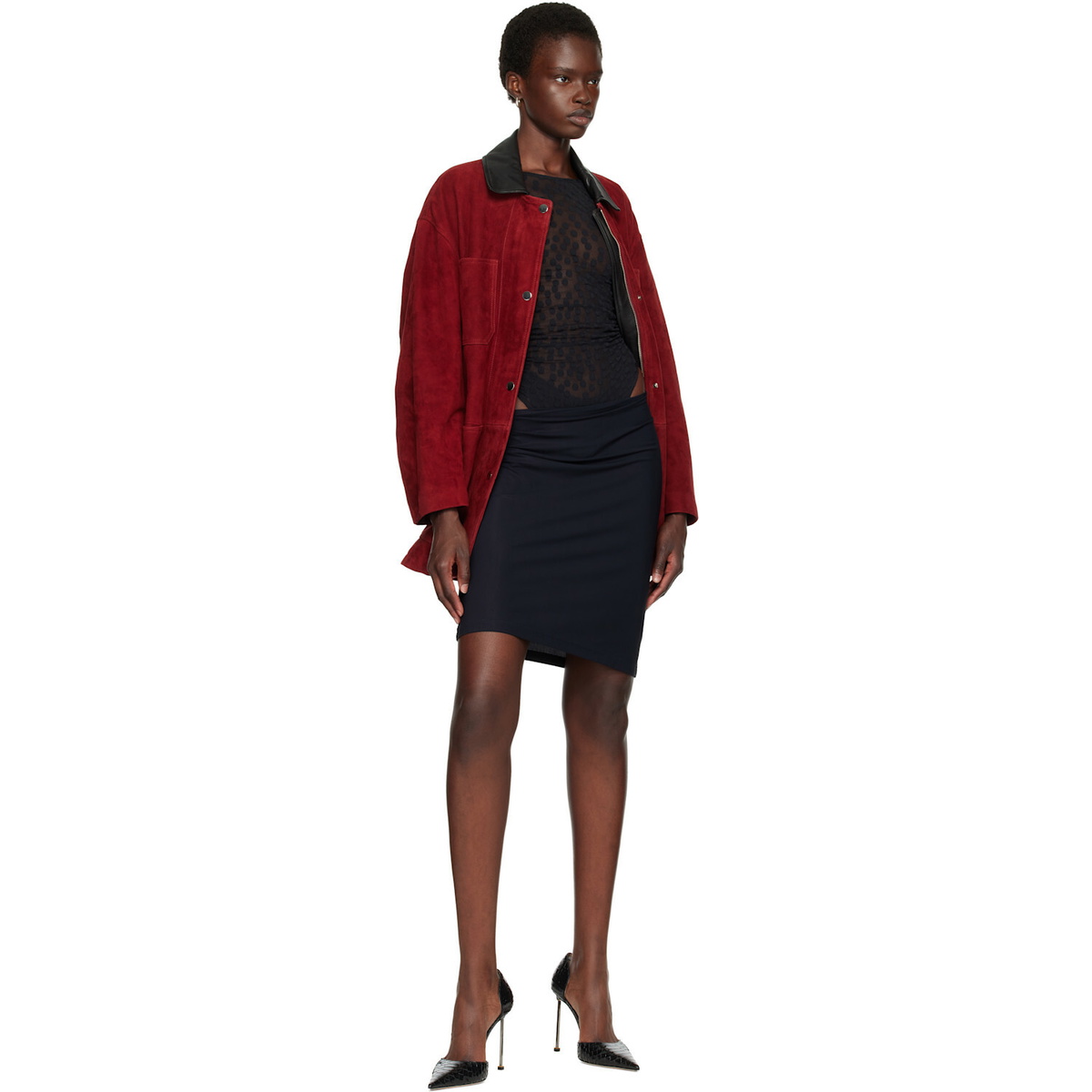 Nour Hammour Red Barn Suede Jacket