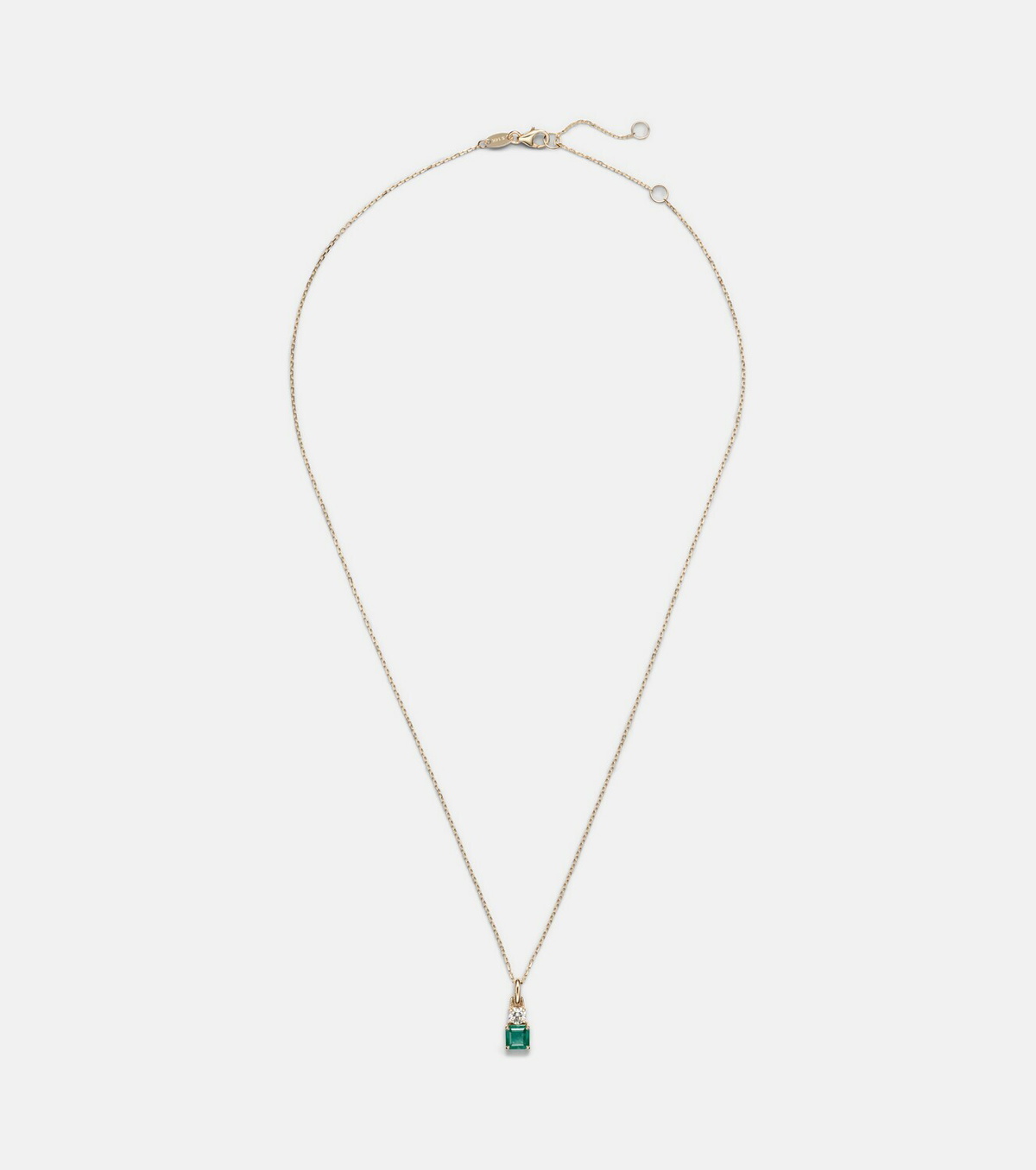 Stone and Strand Luxe 14kt gold (585/1000) necklace with emerald and diamond