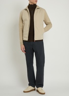 Tods Ribbed-knit and Cotton Jacket Off White