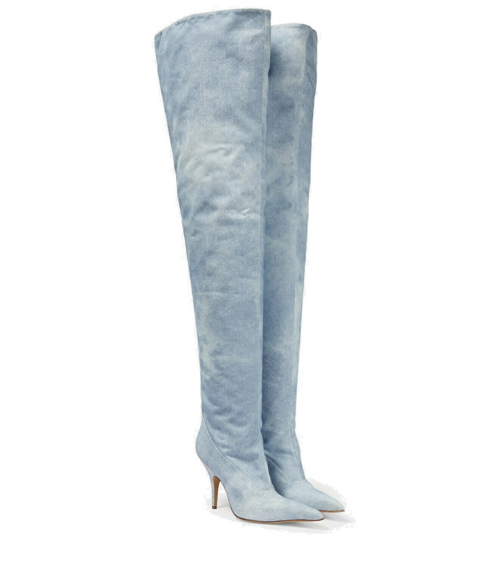 Photo: Gia Borghini Gia 33 denim over-the-knee boots