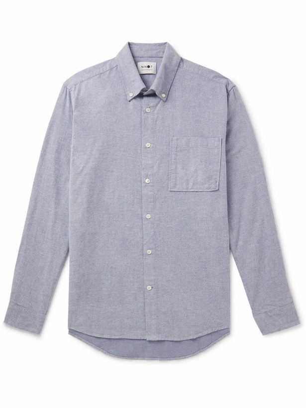 Photo: NN07 - Arne Button-Down Collar Cotton-Poplin Shirt - Blue