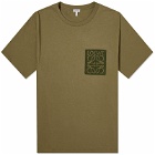 Loewe Men's Anagram Fake Pocket T-Shirt in Hunter Green