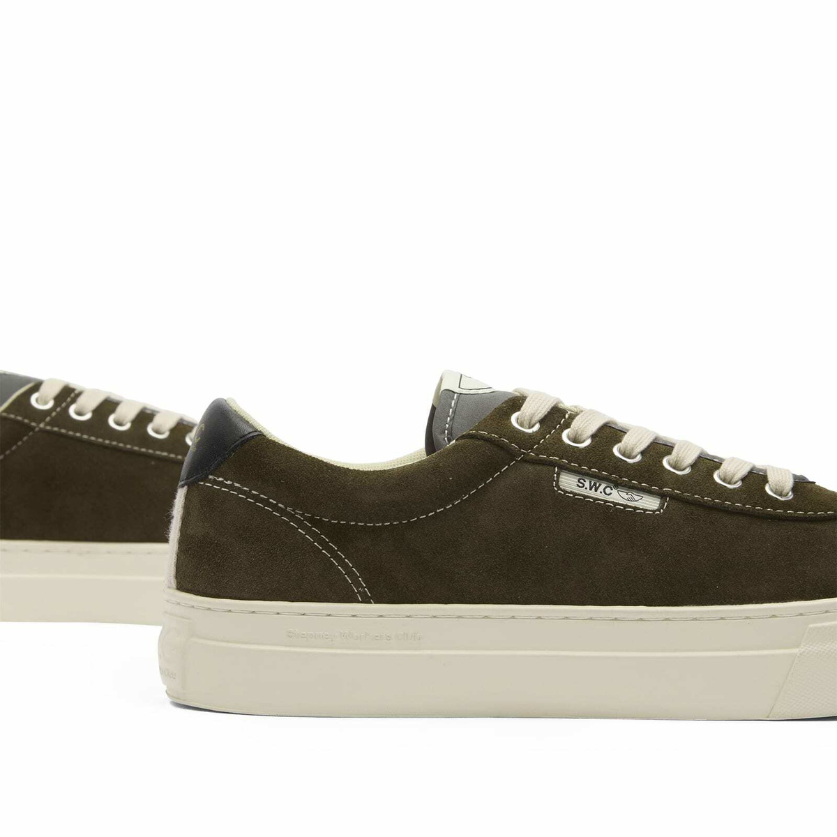 Stepney Workers Club Men's Dellow 02 Suede Sneaker in Woodland