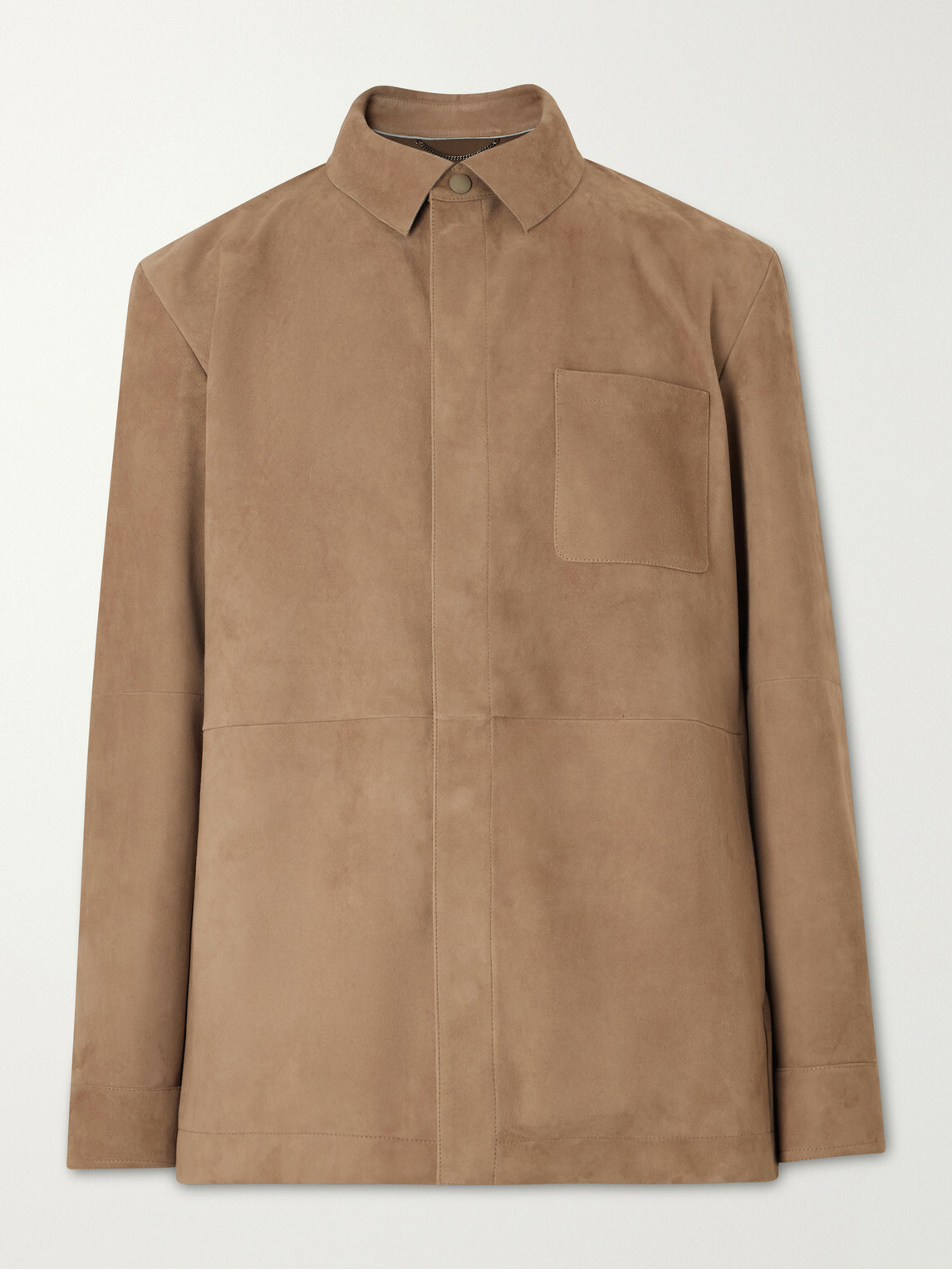 Canali - Paneled Suede Overshirt - Neutrals