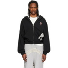 We11done Black Doodle Teddy Zip-Up Hoodie