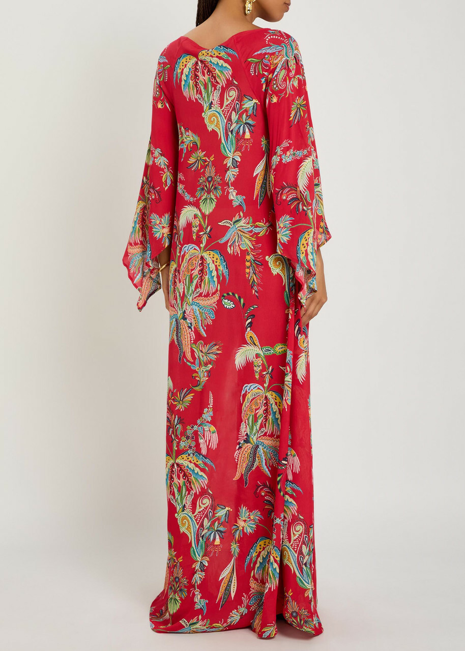 Etro Printed Chiffon Maxi Cover-up Dress Multicoloured