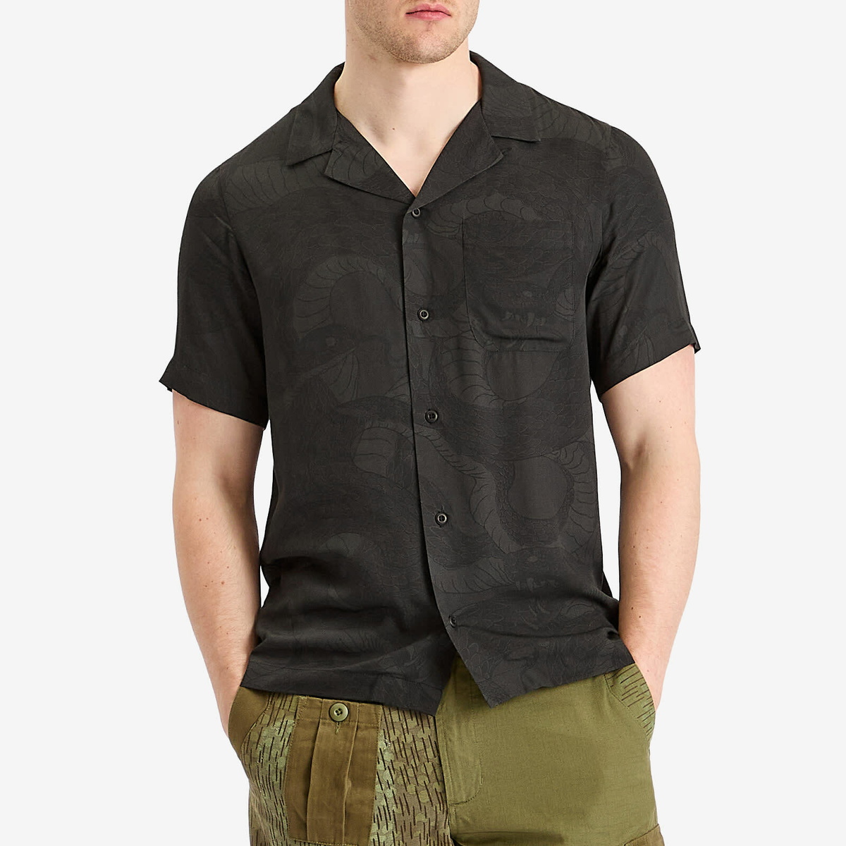 Maharishi Men's Snakeskin Vacation Shirt in Subdued Night