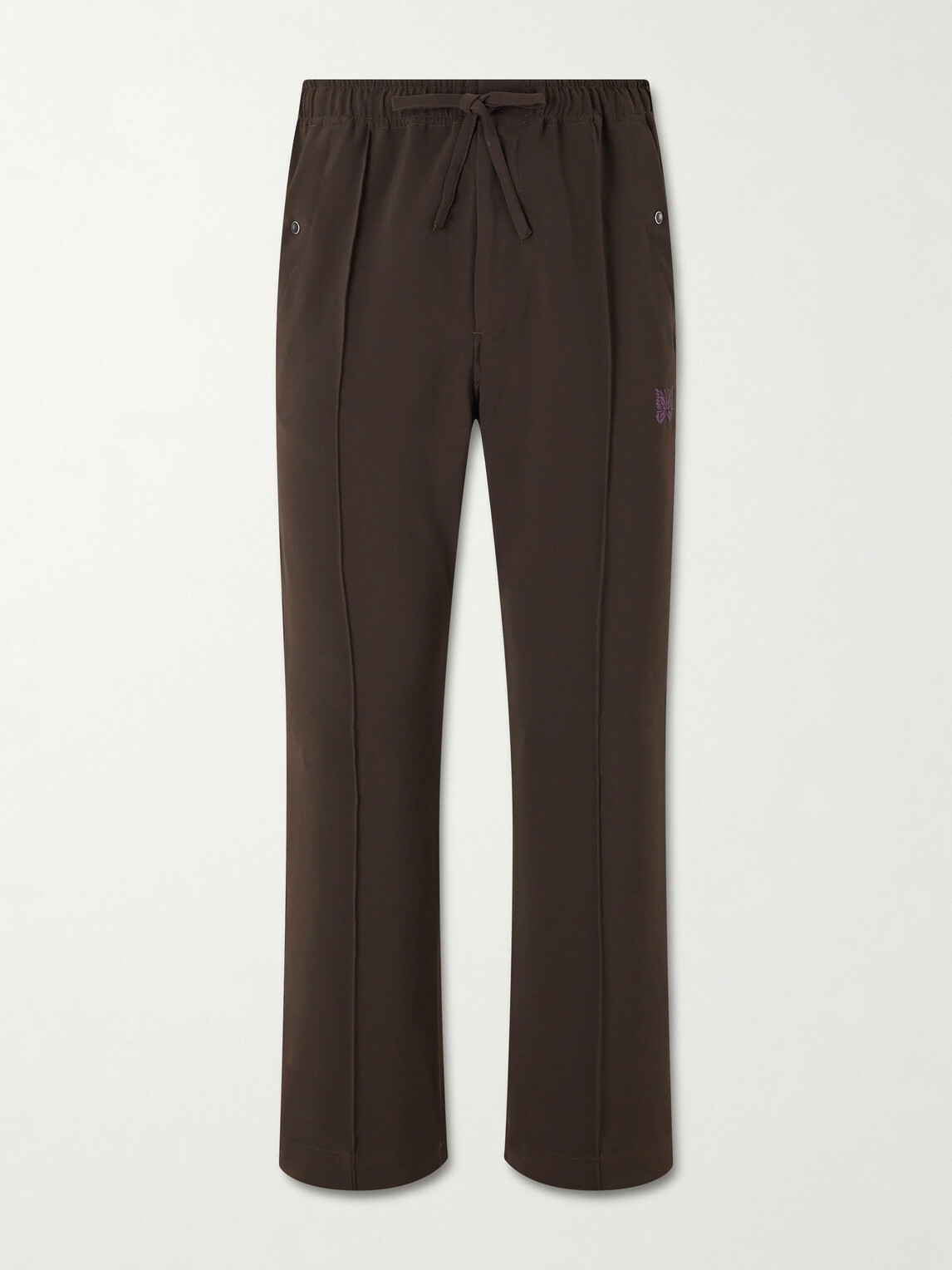 Needles - Piping Cowboy Straight-Leg Embroidered Woven Trousers - Brown