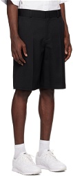 We11done Black Low-Rise Shorts