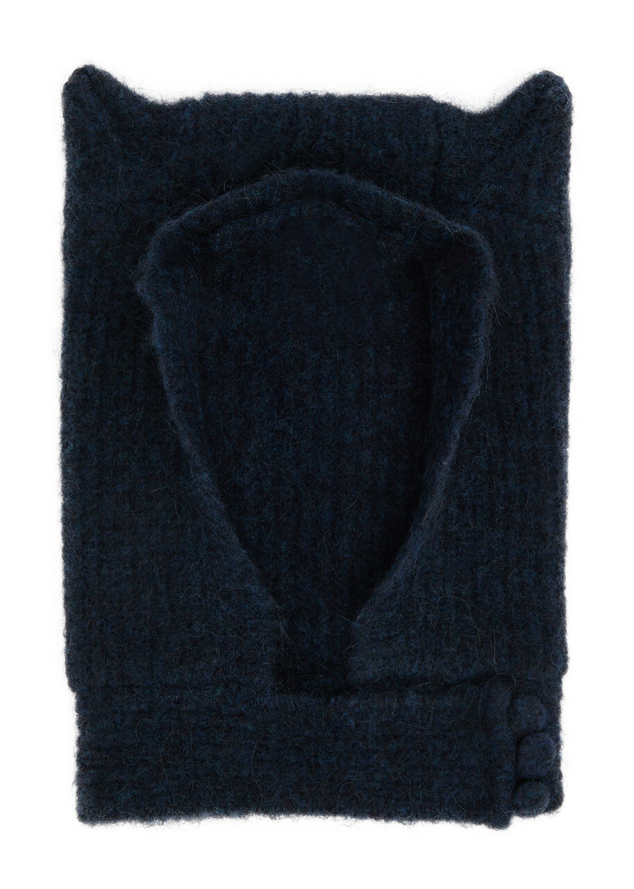 Coperni Black Knitted Horn Beanie Coperni