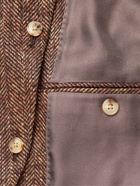 UMIT BENAN B - Layered Herringbone Tweed Suit Jacket - Brown