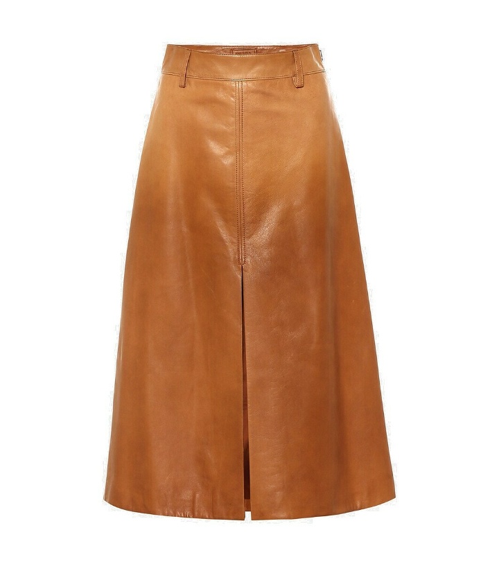 Photo: Prada Leather midi skirt
