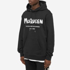 Alexander McQueen Men's Grafitti Logo Popover Hoody in Black/Ivory