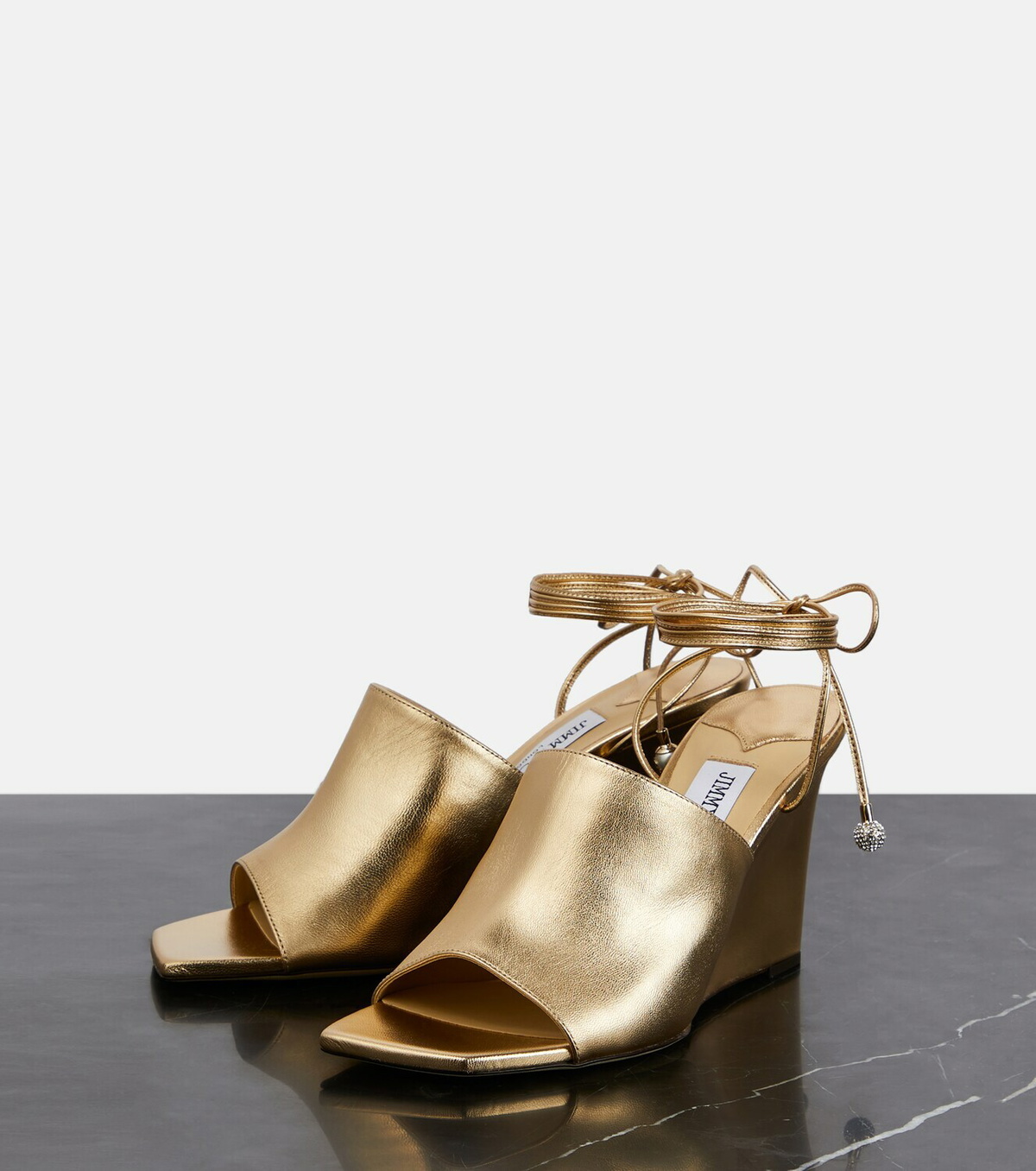 【24SS NEW】Jimmy Choo_woman / Elyna ミュール 85 / Gold 24SS NEW】Jimmy Choo_woman / Elyna ミュール 85 / Gold