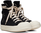 Rick Owens Drkshdw Black Embroidered Sneakers