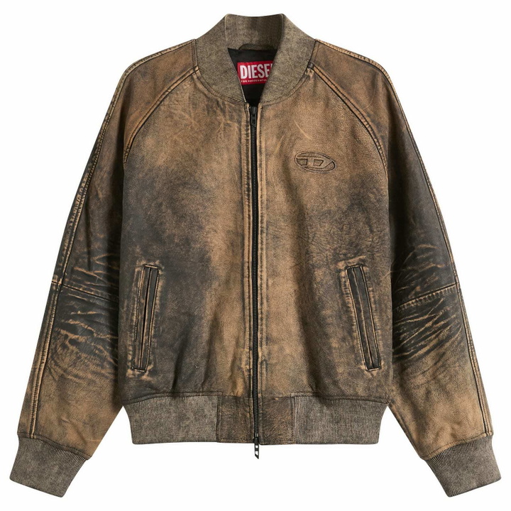 Photo: Diesel Women's L-Cobb Camouflage Leather Jacket in Brown Camouflage