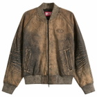 Diesel Women's L-Cobb Camouflage Leather Jacket in Brown Camouflage