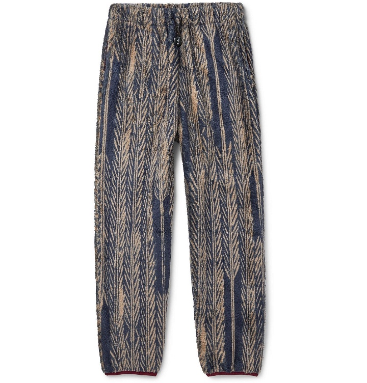 Photo: KAPITAL - Java-Yabane Tapered Printed Fleece Sweatpants - Blue