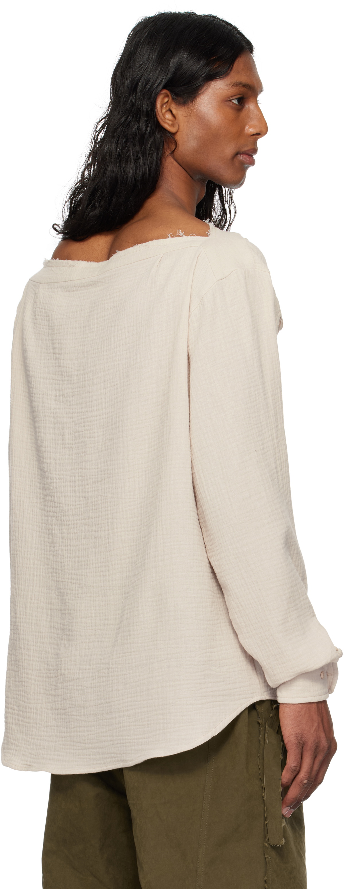 Ottolinger Beige Oversized Mousseline Cut-Out Shirt