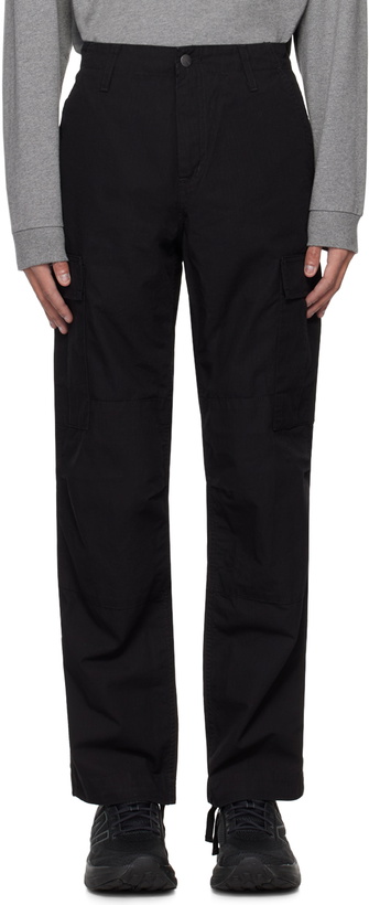 Photo: Carhartt Work In Progress Black Cotton Cargo Pants